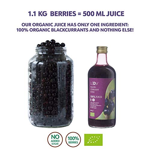 Organisch zwarte bessensap, 500 ml, puur sap, niet uit concentraat, geen toegevoegde suiker, geen water toegevoegd, geen… - Afbeelding 4