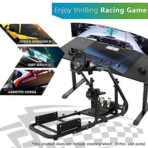 Hottoby Racing Simulator Cockpit Mountable Monitor Stand Fit For Logitech/Thrustmaster/Fanatec G920 G923 G29&T150,Frame Double Arm Reinforcement Racing Wheel,No Steering Wheel,Handbrake,Seat,Pedal thumb #5