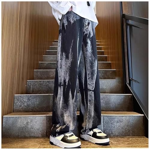Unisex Tie-Dye Jeans | Wide Leg High Waisted Palazzo Pants for Women & Men | Rock Revival Style Straight Leg Streetwear3