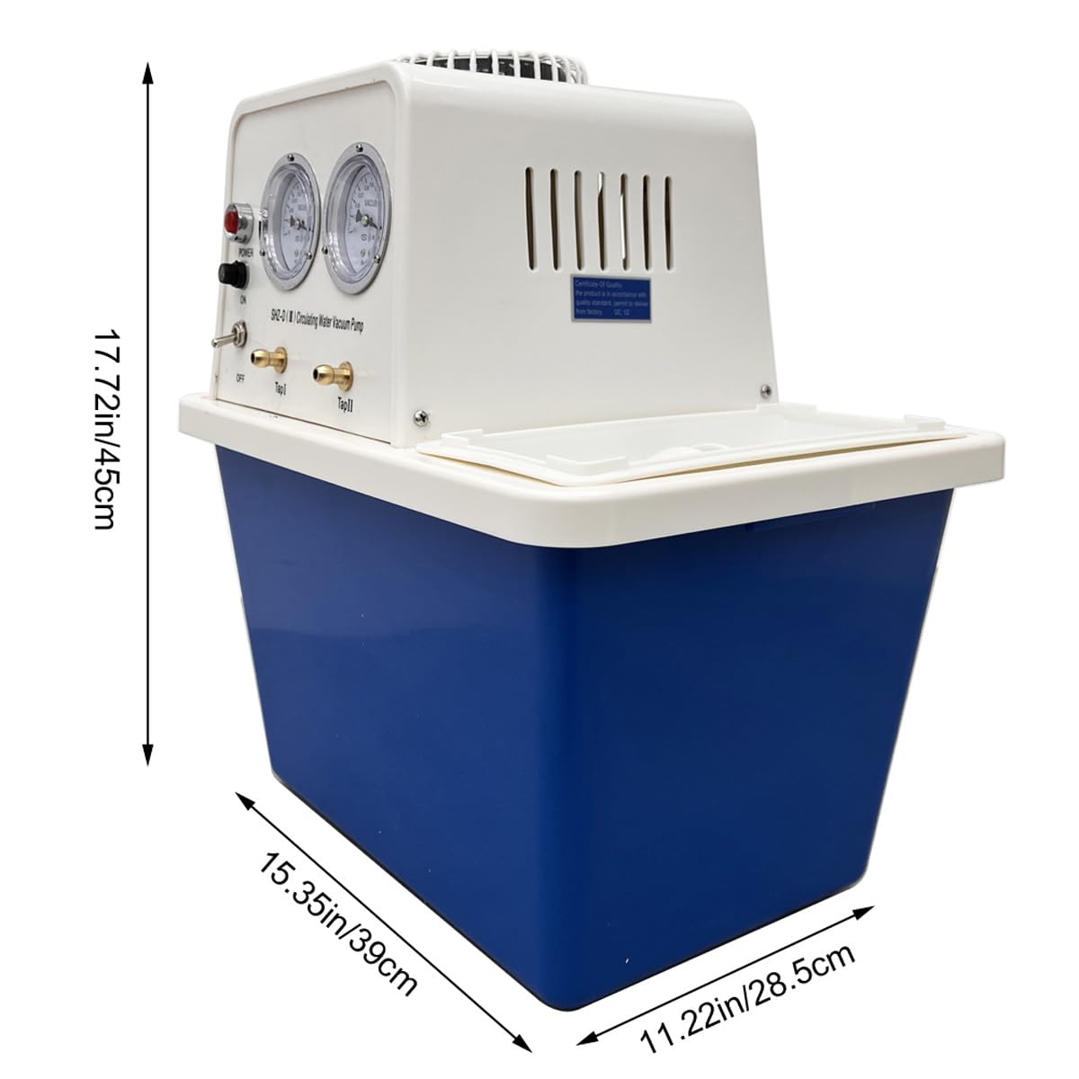 INTBUYING Water Circulating Vacuum Pump with 15L Water Tank Flow Rate 60L/min Water Circulation for Lab Chemistry Equipment