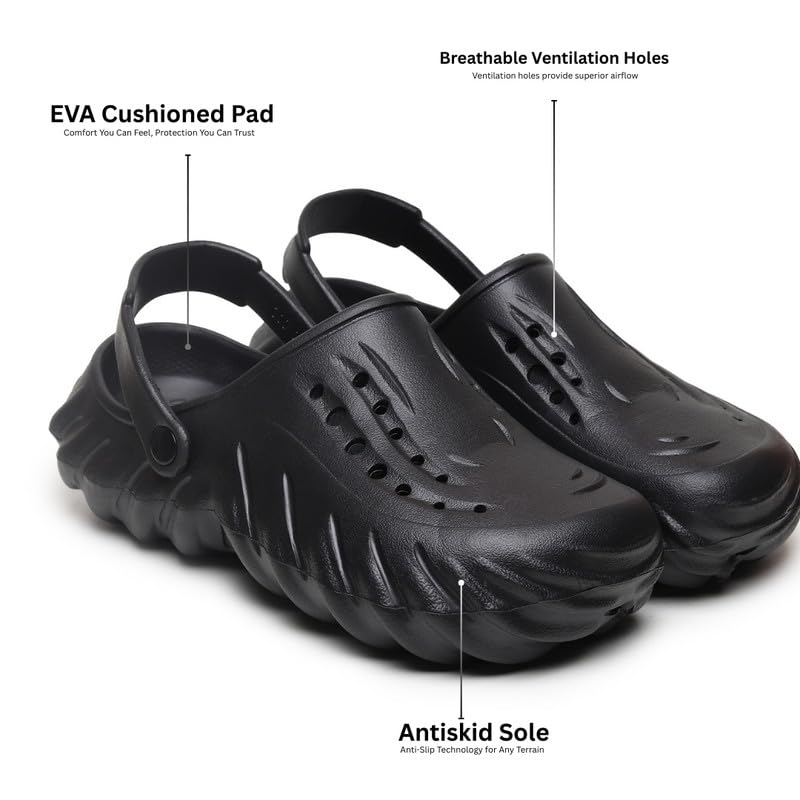 Image of JUSAN Men's Lightweight Comfort Clogs | Soft Cushion Slip-On Garden & Beach Clogs for Men | Breathable Waterproof Sandals with Non-Slip Sole | Casual Outdoor Summer Footwear for Men