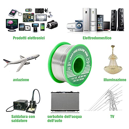 ZITFRI 2 Pezzi Stagno per Saldatura 1mm 100g Filo