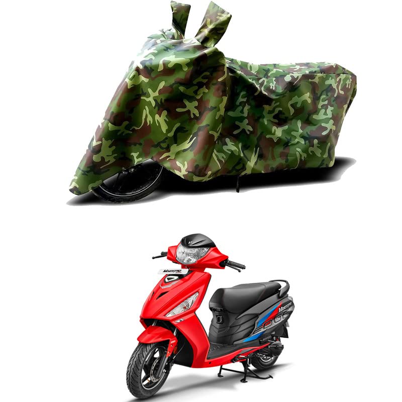 Image of 100% Water Resistant Full Bike Scooty Two Wheeler Body Cover Compatible For Hero Maestro Edge /UV-Rays /Heat Protection /Birds Dropping /Scratchproof /Dust proof /Waterproof /All Varient[Green MJ]