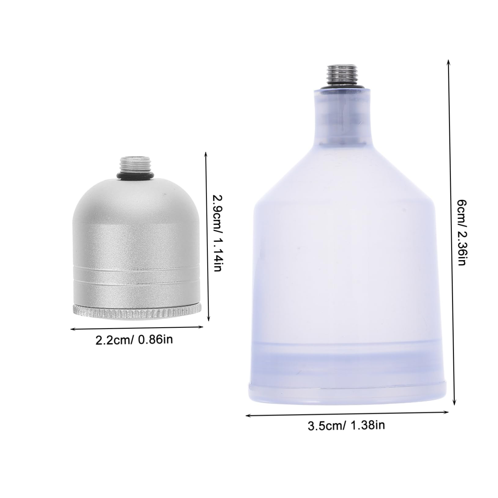 Uonlytech 2Pcs Airbrush Paint Cups Compact Refillable Paint Storage for Artists Sturdy Design Threaded Connection for Painting Illustration and Handdrawing