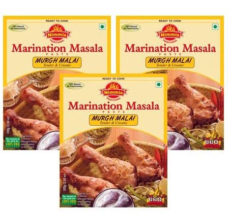 Nimmi's Marination Grill Masala (Malai Flavor) Combo | Pack of 3 | Creamy & Rich Tandoor Blend