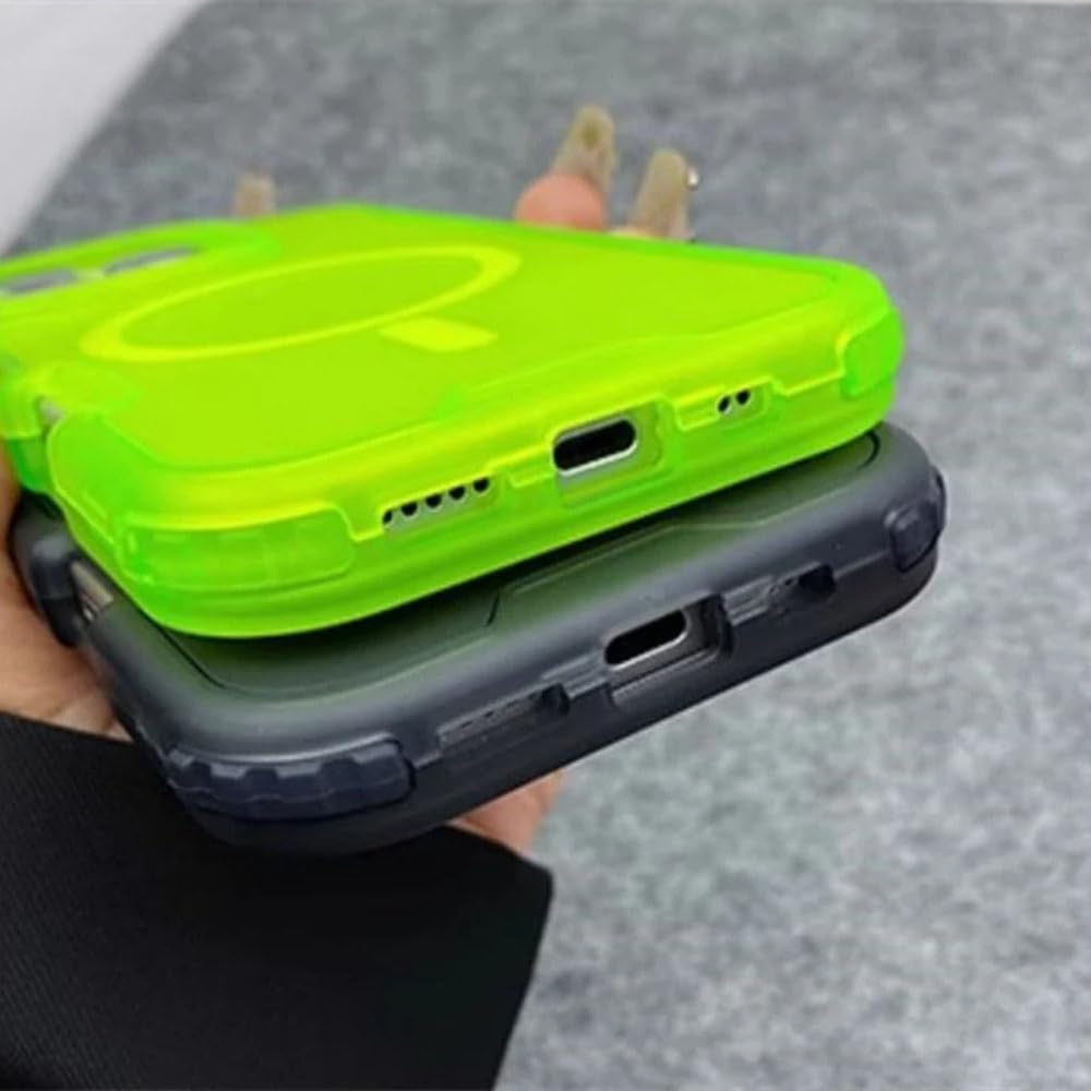 Funda 3 en 1 a Prueba de Golpes para iPhone 16 Pro MAX, 15 Pro, 14, 13 y 12, con Carcasa Trasera translúcida Simple y esmerilada con Carga inalámbrica, Color Azul, para iPhone 15