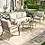 MIXPATIO 5-Piece Outdoor Patio Furniture Set, Steel Sectional Patio Conversation Sets, All-Weather Outdoor Furniture Sets with Waterproof Thick Cushions for Porch, Garden, Backyard, Deck-Beige