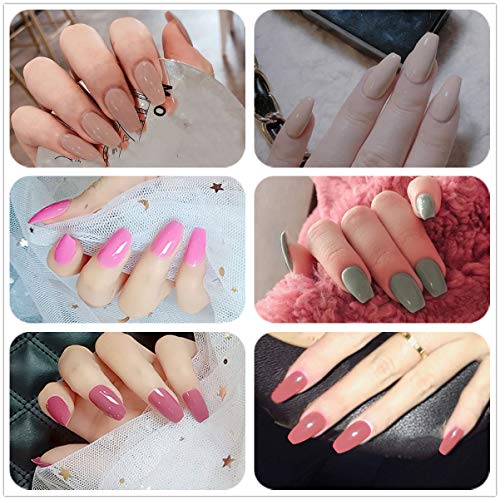 image for Umillars 432pc Glossy Solid Color Coffin False Nails 18 Colors Balleri