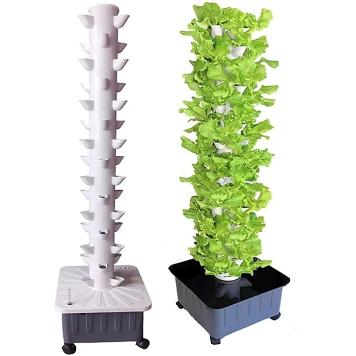 Tour aéroponique, culture hydroponique intérieure, culture aquaponique à 15 niveaux et 45 trous, culture sans sol, kit de culture aéroponique de jardin pour fruits et légumes