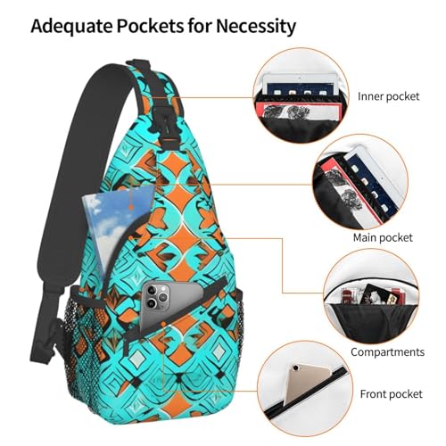 Mochila tipo bandolera Turquoise Wonders para senderismo y viaje miniatura 4