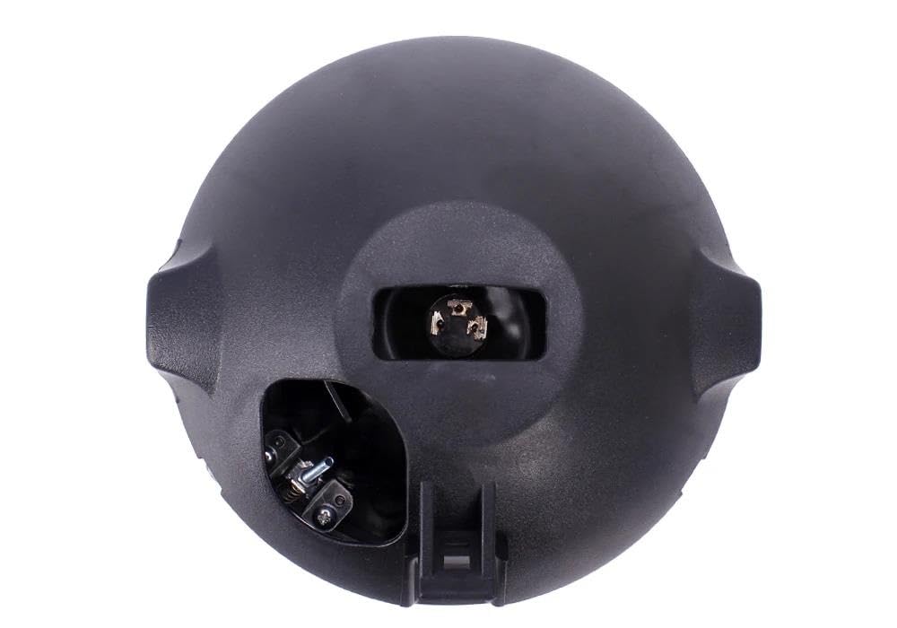 Para 7 "35W 12V Universal Motocicleta Faro LED Redondo H4 Bombilla Lente Transparente 7,8" Luz De Carreras (1 piece Black)