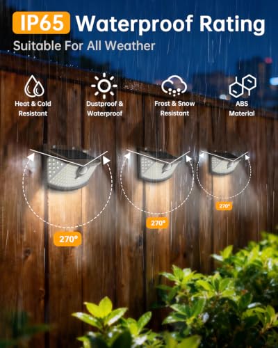 Image of Aootek Solar Motion Sensor Lights Outdoor 120 LEDs, Brown, 6 Pack | Lights Reflector, 270 Wide Angle, IP65 Waterproof, Step Lights For Front Door, Yard, Garage, Deck
