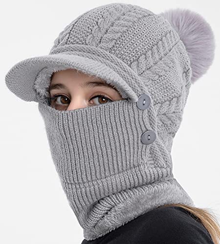 Gorro de invierno femenino tipo slouchy con bufanda y mascarilla miniatura 3