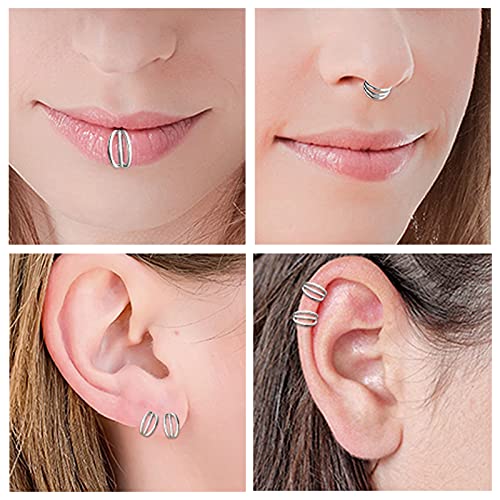 Longbeauty 316L Surgical Steel Hinged Segment Ring Hoop Nose Septum Clicker Helix Daith Rook Conch Tragus Cartilage Earring Piercing Jewelry 16G #TOP6