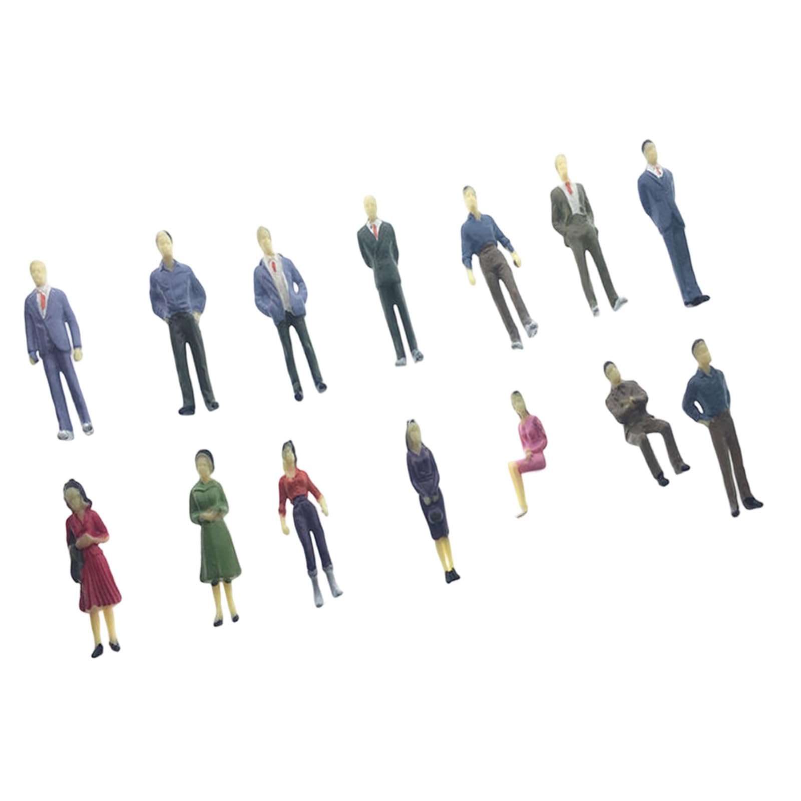 Fahoujs 25 Piece Colorful Miniature People Figurines for Model Railroad Scene Model Train Layout Miniature Urbans Figures Random Poses