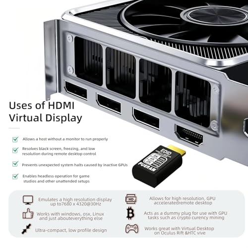 Dummy Plug HDMI 2.1 4K 120Hz Emulador Display Virtual miniatura 3