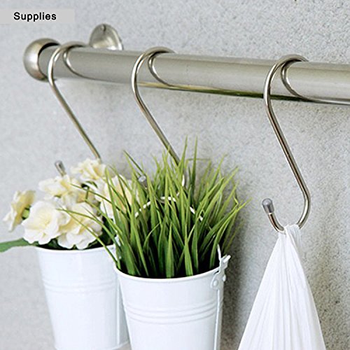 YourGift 10 Pack Heavy Duty S Hooks Black S Shaped Hooks Hanging Hangers Hooks for Kitchen, Bathroom, Bedroom and Office: Pan, Pot, Coat, Bag, Plants(10 Pack/S Hook/Black/2.4 inch)