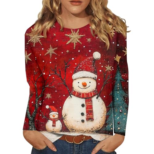 Weihnachtskleid Frauen Weihnachtsbluse Top Große Größen Lustiger...
