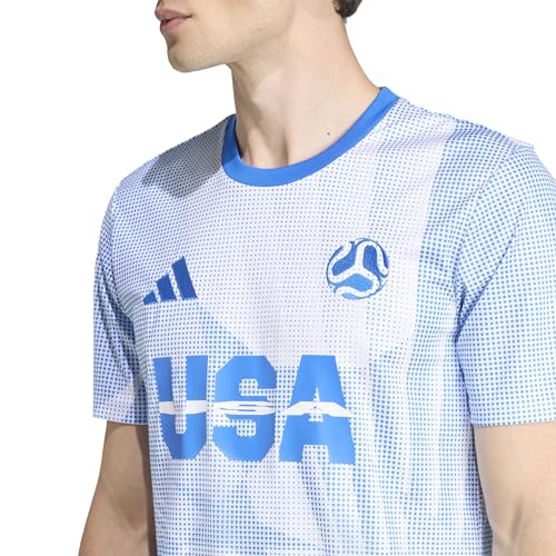 adidas Men's USA Jersey, White/Glory Blue, Medium - image 4