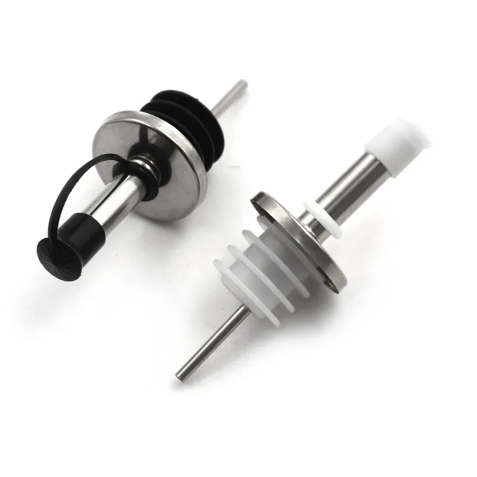 Bouchons à vin 30 pièces verseur de bec bouteille d'huile en acier inoxydable avec bouchon flacon liège distributeur d' for garder le Champagne frais(Black)