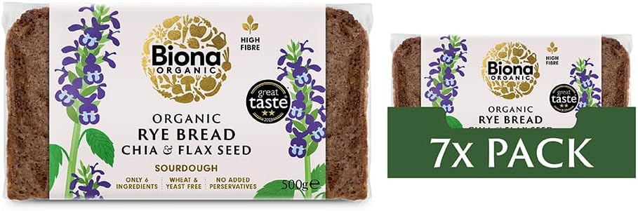 Rye Chia and Flax Bread Organic 500g (Pack of 7)