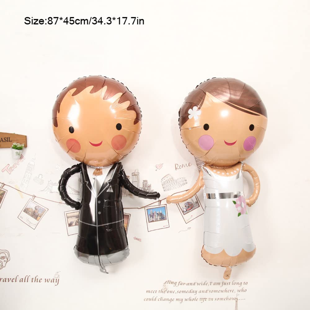 Decoratieve bruiloft, Just Married decoratie, Just Married, witte ballon, Just Married slinger, banner, bruidegom, folieballon voor feest, bruidspaar