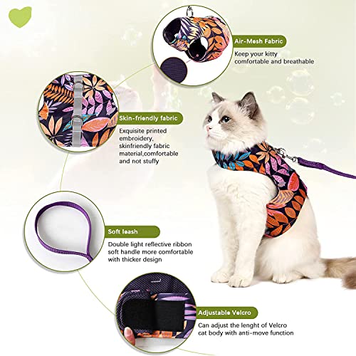 KUTKUT-Cat-Small-Dogs-Escape-Proof-Harness-and-Leash-for-Walking-Adjustable-Vest-Harness-for-Cats-with-Reflective-Strips-Lightweight-Step-in-Jacket-for-Cats-Traveling-Size-XL-Chest-37cm-46cm