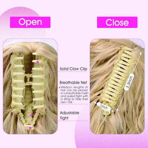 Extension cheveux clip RONTAYA postiche onduler blond clair 46cm - 4