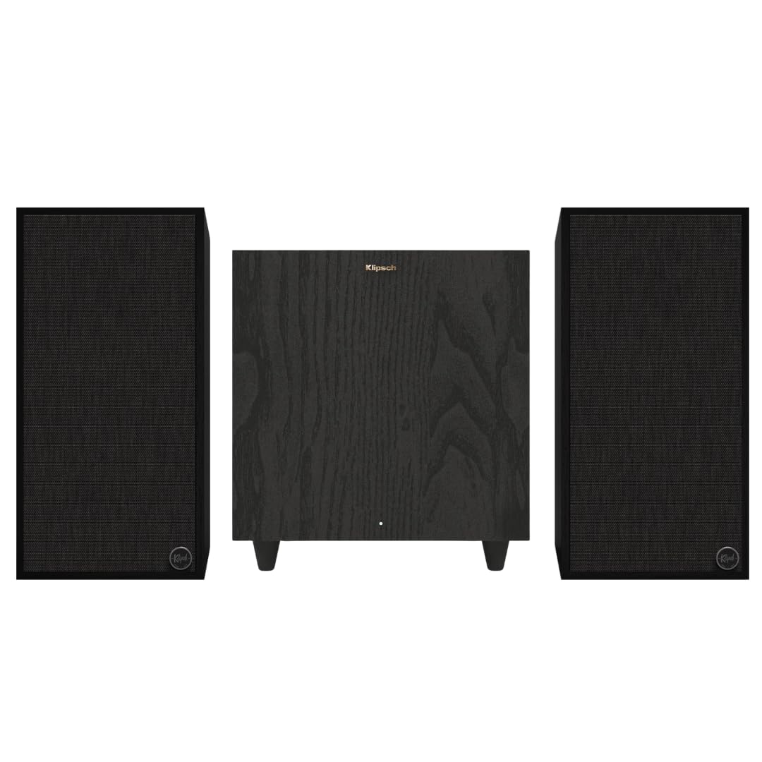 Klipsch Heritage Audio Bundle: The Sevens Powered Speakers (Black) and R-80SWi 8