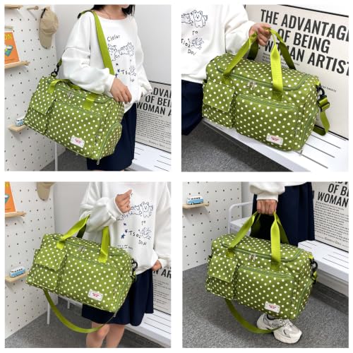 Image of Small Gym Bag for Women, Travel Duffle Bag Carry On Weekender Bag with Shoe Compartment