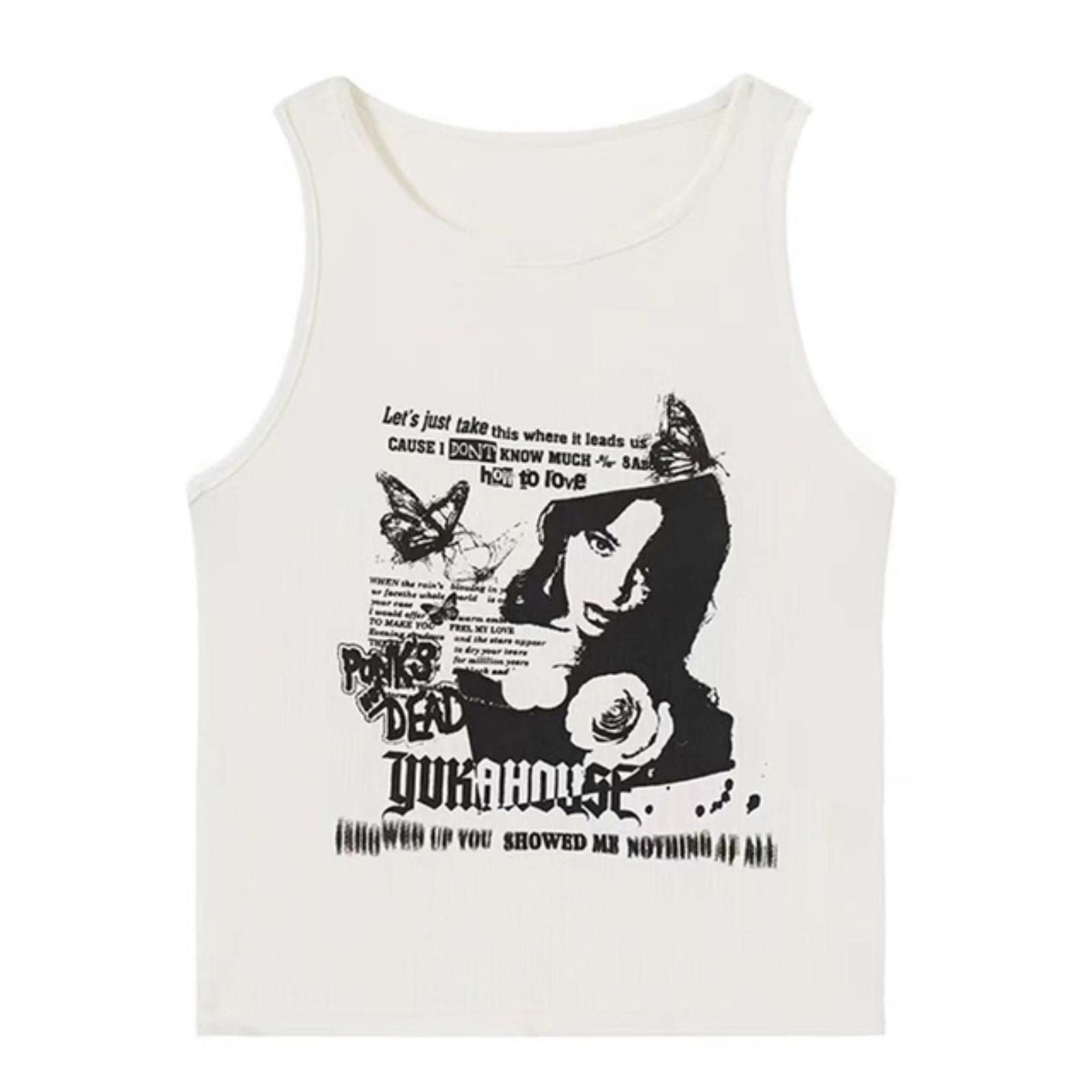 Top corto nero, canotta senza maniche con scollo a V, outfit