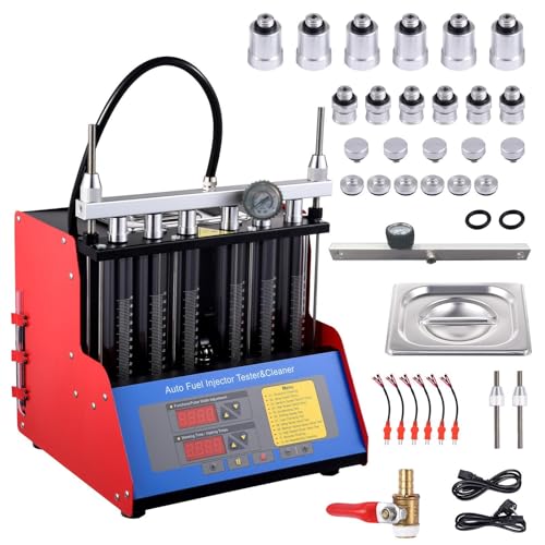 Fuels Injector Cleanr & Tester Machine Kit, Fuels Injector Cleaner Machine Kit, Car Injector Cleaner Machine, 6 Cylinder Ultrasonic Injector Tester For Gasolines Diesels Car Motorcycle
