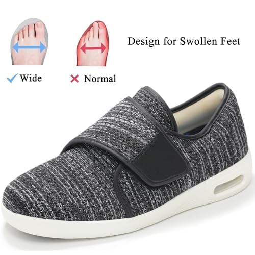 Women's Wide Shoes Air Cushion Bottom, Adjustable, Non-Slip, Breathable, Lightweight, Fattening and Widening, for Diabetic, Swollen Feet, Bunions, Plantar Fasciitis, Arthritis, Edema2