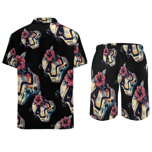 Tropical Stormtrooper Floral Print Mens Hawaiian Shirts And Shorts Set 2 Pieces Beach Vacation Outfits4
