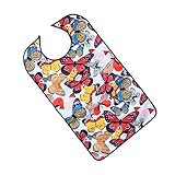 PACKOVE Babero de Comida para Adultos y Mayores, Protector de Ropa TPU y Poliéster, Fácil de Limpiar y Lavable, Tiempo de Comer