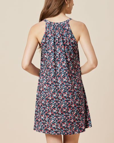 Image of ANYFITTING Summer Dress with Built in Bra Casual Beach Sundress Flowy Halter Mini Short Dresses for Women 2026