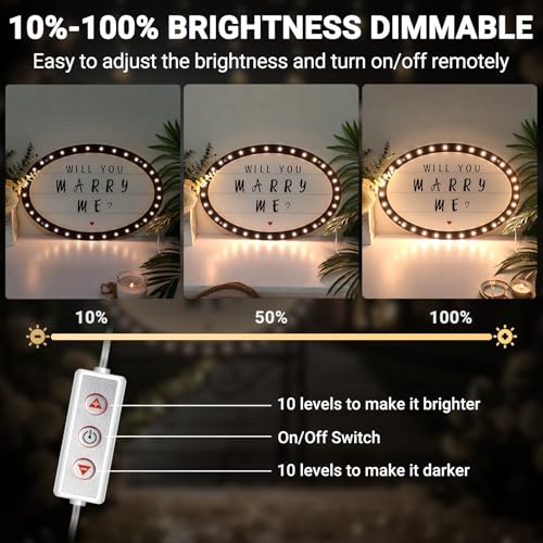 Image of Custom Bottle Service Sign for Wedding, LED Marquee Sign with Removable Letter Stickers, 20 Inch Classic Oval Light Up Sign for Wedding Reception Engagement Birthday Party Decor