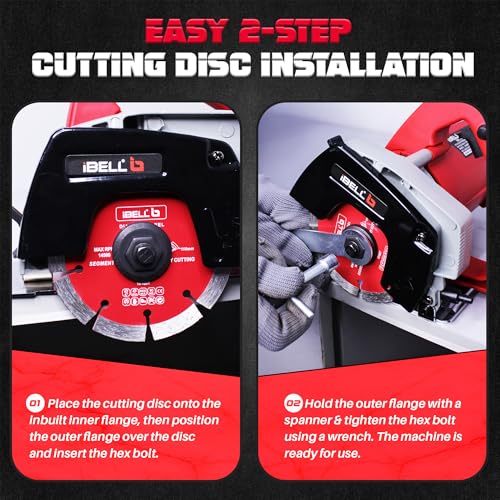 Image of IBELL Marble Cutter MC10-30, 1050W, Copper Armature, 13800 RPM, Wheel dia 110 mm, Cutting Depth 34mm (Red)