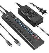 Hub USB alimentado por 90 W – ACASIS 16 portas USB 3.0, caixa de