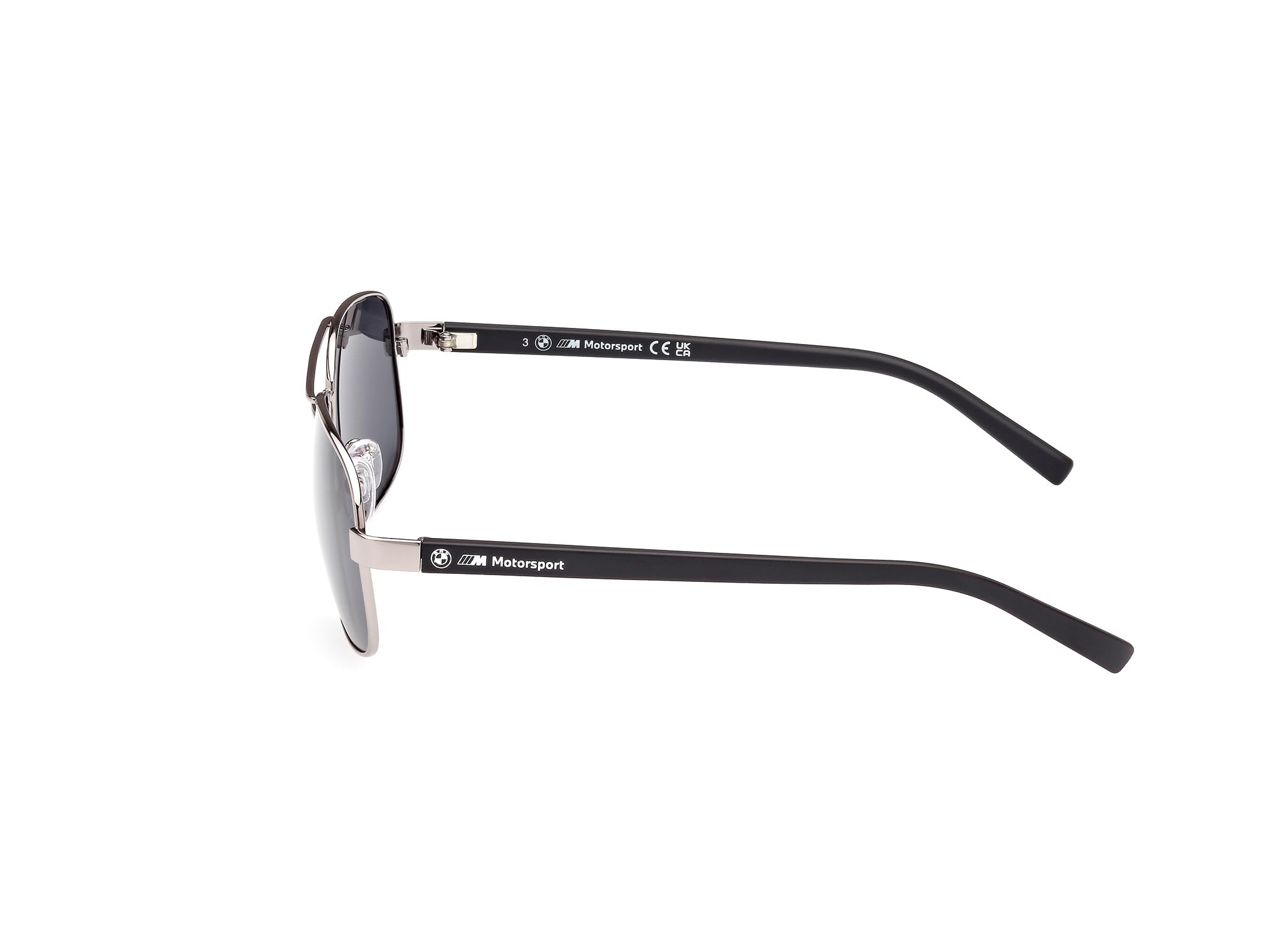 BMW MOTORSPORT Herren BMW M Motorsport BS0039, leichte, lässige Metall-Sonnenbrille, rechteckige Linsenform, polarisierte grüne Gläser, Mattes Palladium