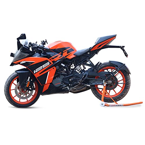 Image of Grandbiker Universal Rear Paddock Stand with Spool Lifting Holders Only for KTM,Yamaha,Kawasaki,BMW,TVS,Bajaj,Hero,Mahindra,Triumph Street etc (Orange)