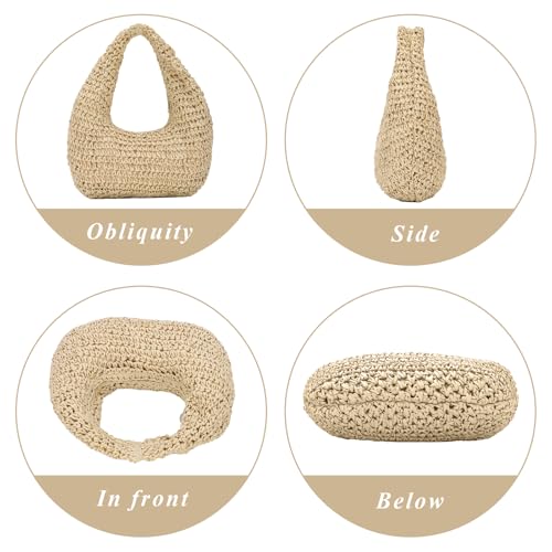 Bolso de mano de paja para mujer GOKTOW miniatura 5