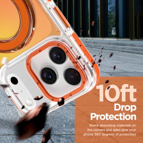 Image of Magnetic for iPhone 17 Pro Max Case with Stand [Compatible with Magsafe] [Fashion Fluorescent Design] [1 Screen Protector] Slim Translucent Matte Case for iPhone 17 Pro Max 6.9 inch 2025, Orange