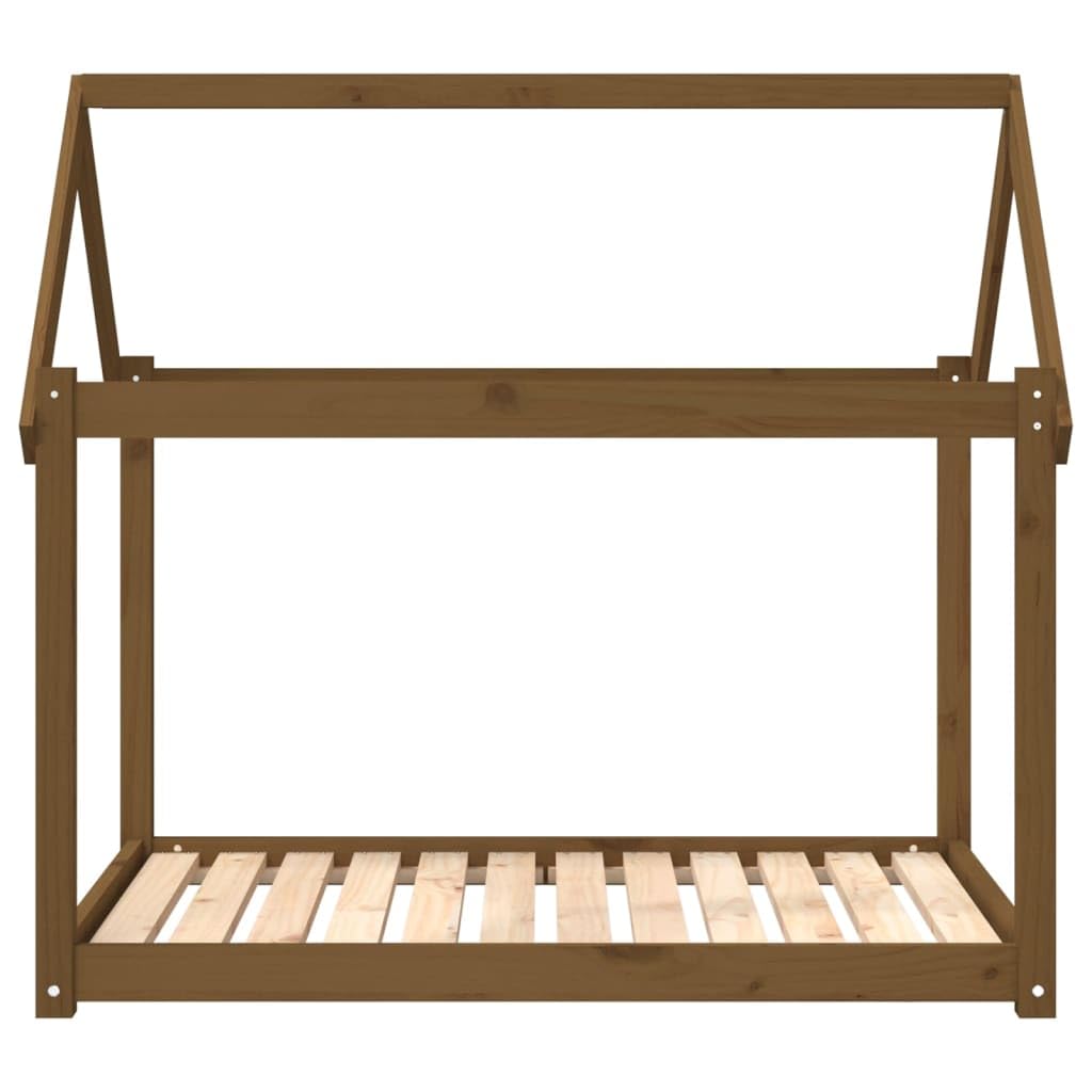 Hundebett Massivholz Kiefer Hundesofa Honigbraun 111x80x100 cm, Stabiler Holzrahmen für Hunde, gemütliches Tierbett und Welpenbett für den Wohnbereich