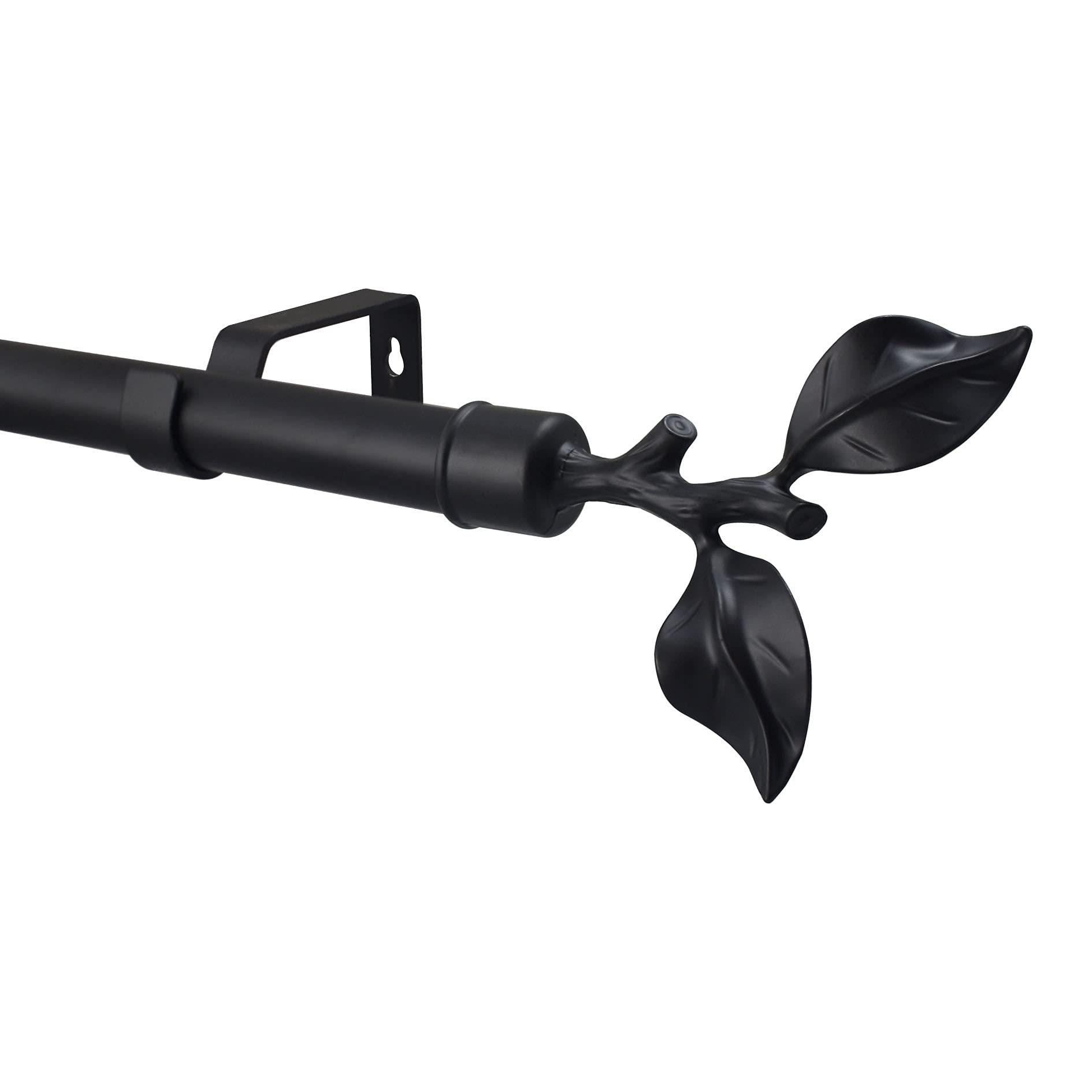 Extendable Metal Curtain Pole 19mm Matt Black Eyelet Or Rings Rod Fittings (Matt Black Tallinn, Matching Holdbacks (No Pole Purchase))