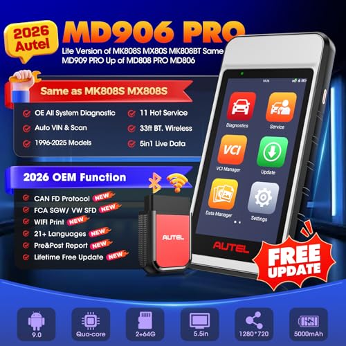 Autel MaxiDIAG MD906 PRO OBD2 Scanner, 2026 MD906PRO All System Diagnostic Scan Tool, Code Reader, 11 Reset Services, Oil/Brake/BMS/SAS/Injector, Free Lifetime Upgrade, Same MD909 PRO Lite of MK808S - Image 3