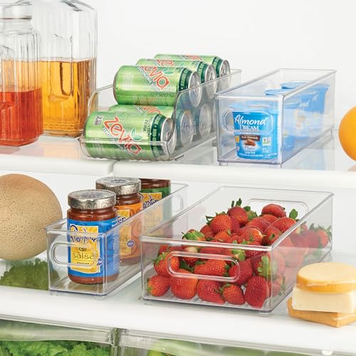 iDesign BPA-Free Plastic Water Bottle and Drink Holder Fridge Organizer Bin for Kitchen, Basement, Garage Fridge – 13.7" X 5.4" X 4.1", Clear Plastic, Set of 1 - Image 7