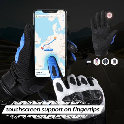 Image of WTACTFUL Goatskin Carbon Motorcycle Gloves, Touchscreen Men Women | Goatskin Leather, Breathable Microfiber, Carbon Joint Protection, Air Mesh Ventilation, Anti-Slip Grip, for Motorcycle Riding