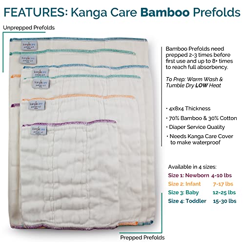 Kanga Care Reusable Unbleached 70% Viscose Of Rayon From Bamboo / 30% Cotton Prefold Cloth Diapers (6Pk) - Size 4 : Toddler #TOP2