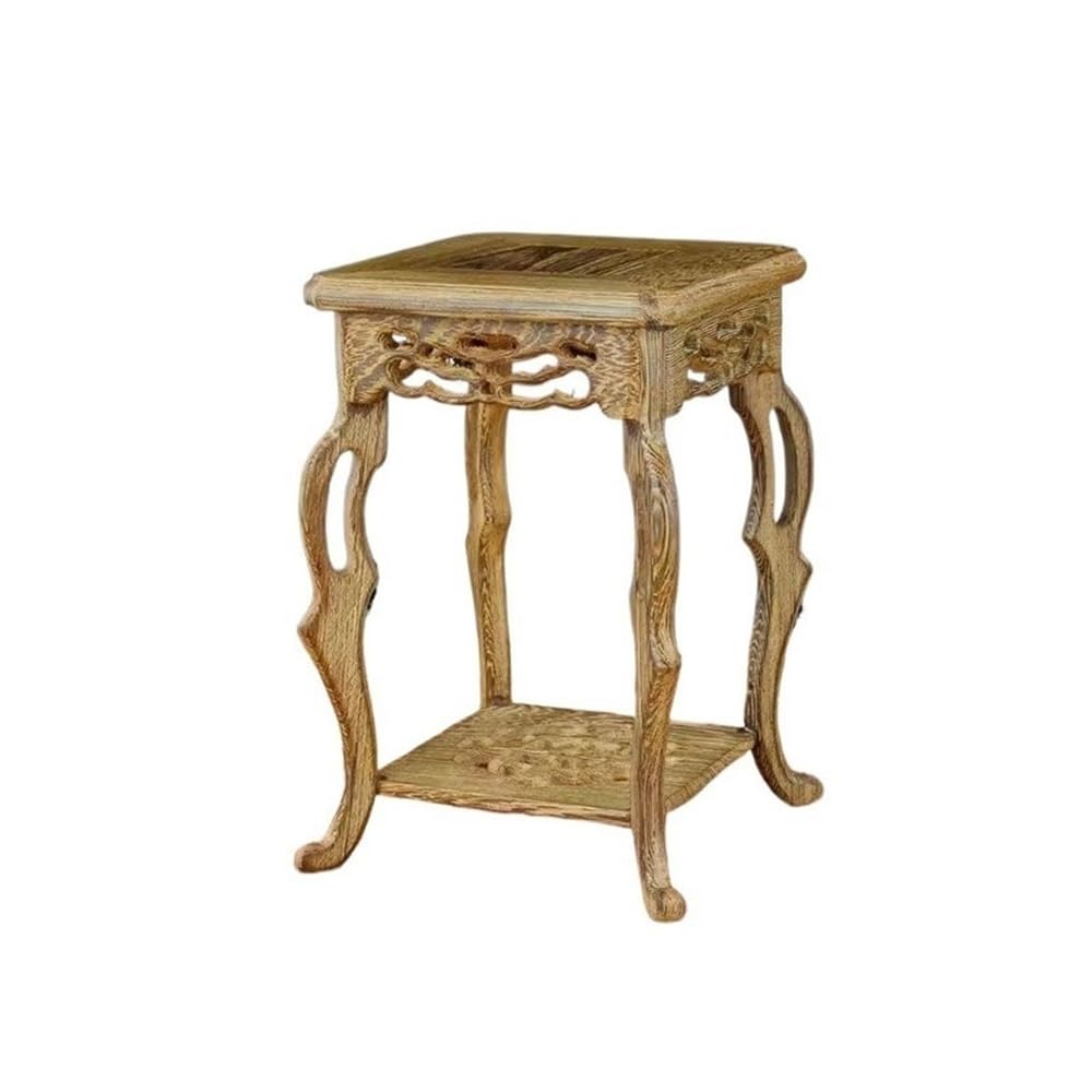 birene Vase Stand Mahogany Bonsai Stool Pedestal, Hollow Out Carving Vase Teapot Sculpture Base(S)